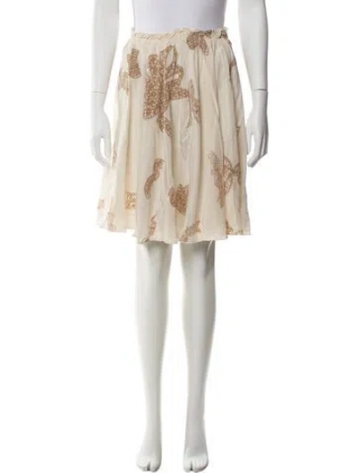 Pre-owned Miu Miu Silk Knee-length Skirt In Neutral