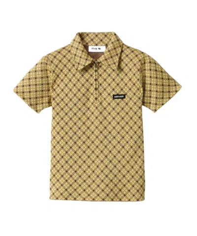 MIU MIU SILK KNIT POLO SHIRT