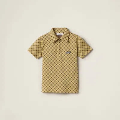 MIU MIU SILK KNIT POLO SHIRT