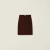 Miu Miu Silk Mid-length Skirts In Brown