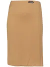 Miu Miu Silk Mini Skirt In Nude