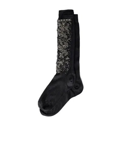 Miu Miu Silk Socks In Black