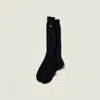 Miu Miu Silk Socks In Blue