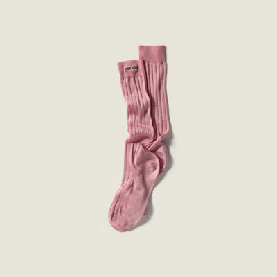Miu Miu Silk Socks In Pink