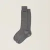Miu Miu Silk Socks In Slate Gray