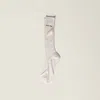 Miu Miu Ribbed Embroidered-logo Socks In Neutral