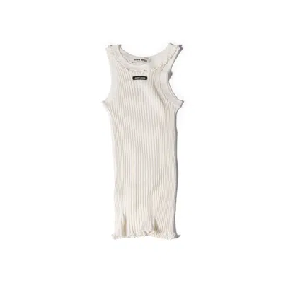 Miu Miu Silk Tank Top In White