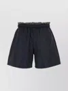 Miu Miu Silk Tech Shorts Elastic Waistband In Black