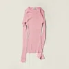 Miu Miu Silk V-neck Sweater In Pink
