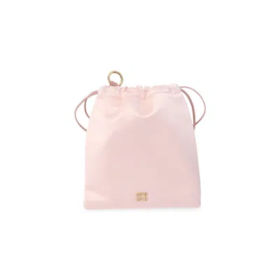 Miu Miu Silk-viscose Blend Clutch With Drawstring Closure In Multicolor