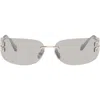 Miu Miu 75mm Oversize Rectangular Wrap Sunglasses In Red