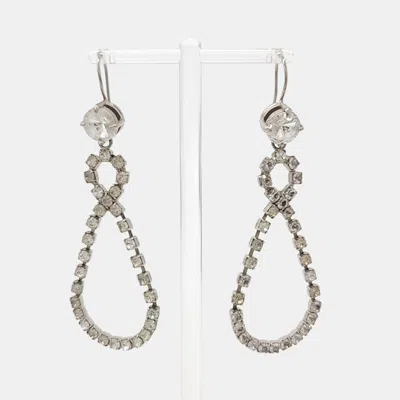 Pre-owned Miu Miu Silver Crystal Earrings