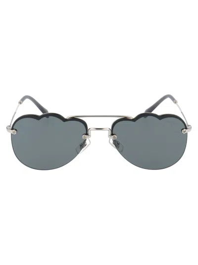 MIU MIU MIU MIU SILVER METAL SUNGLASSES