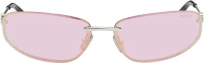 Miu Miu Silver Miu Nocturne Sunglasses In 1bc70j