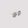 Miu Miu Angular Metallic-acetate Sunglasses With Elegant Temples In Silver