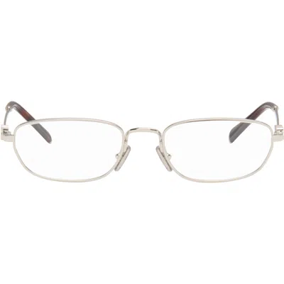Miu Miu Silver Rectangular Glasses
