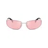 Miu Miu Rectangular Sunglasses In Pink