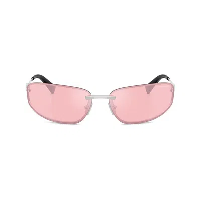 Miu Miu Silver Sunglasses Women In Pink
