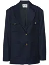 Miu Miu Single-breasted Batavia Jacket In Blue