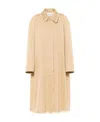 Miu Miu Single-breasted Chino Coat In Neutral