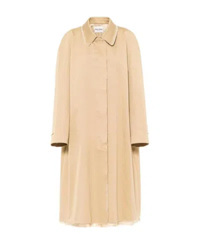 MIU MIU SINGLE-BREASTED CHINO COAT