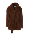 Miu Miu Single-breasted Coat In Brown