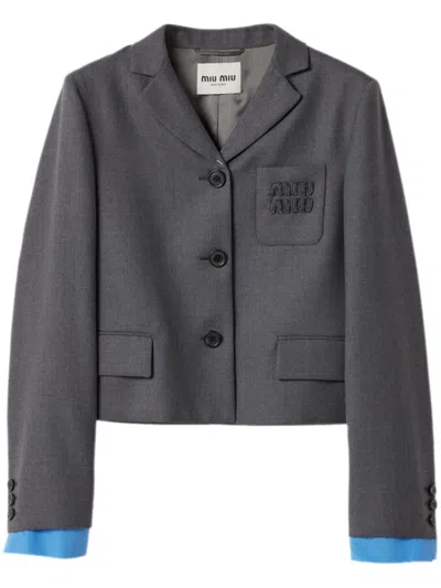 MIU MIU SINGLE-BREASTED CROPPED BLAZER