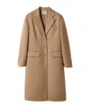 Miu Miu Single-breasted Double Cashmere Coat In Brown