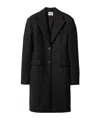 Miu Miu Single-breasted Double Wool Coat In Black