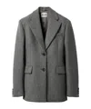 Miu Miu Single-breasted Double Wool Jacket In Gray