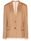 MIU MIU SINGLE-BREASTED FRAYED BLAZER