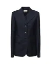 Miu Miu Single-breasted Jacket In Kid Mohair In Black