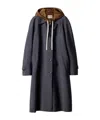 Miu Miu Single-breasted Kid Mohair And Technical Pongé Coat In Blue