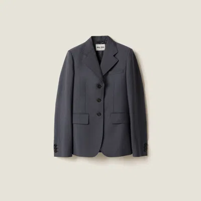 MIU MIU SINGLE-BREASTED KID MOHAIR JACKET