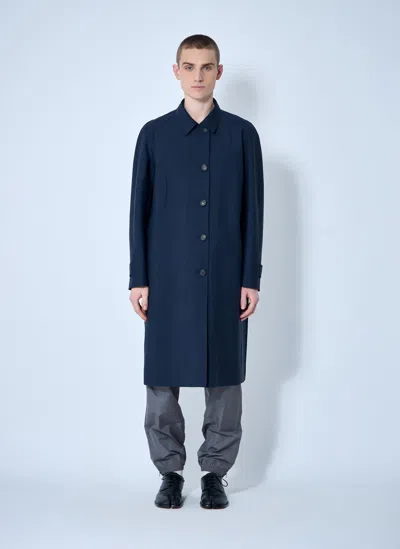 Miu Miu Single-breasted Mohair Coat In Navy