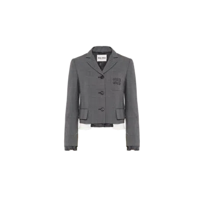 MIU MIU SINGLE-BREASTED PRINCE OF WALES CHECK JACKET