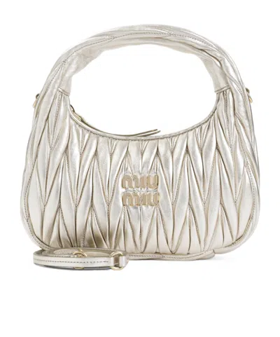 MIU MIU WANDER MATELASSÉ NAPPA LEATHER HOBO BAG
