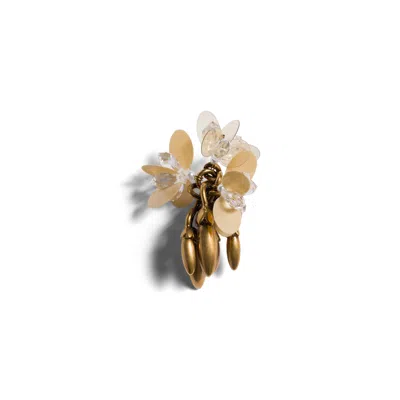 Miu Miu Metal Crystal Earrings In Gold