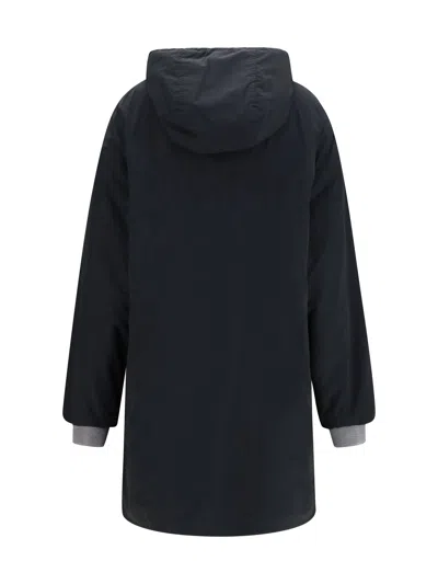 Miu Miu Single-breasted Cotton Coat In Blue