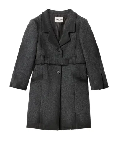 MIU MIU SINGLE-BREASTED DOUBLE WOOL COAT