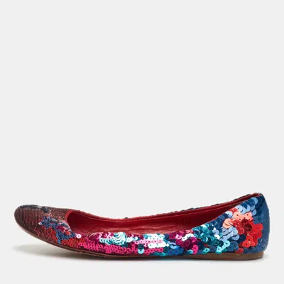 Pre-owned Miu Miu Size 39 Multicolor Sequins Ballet Flats