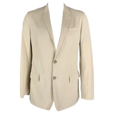 Pre-owned Miu Miu Size 42 Beige Cotton Single Button Sport Coat In Brown