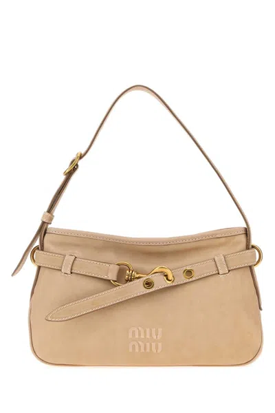 Miu Miu Skin Pink Nappa Leather Aventure Shoulder Handbag 40 Cm X 17 Cm X 6 Cm With Short Strap