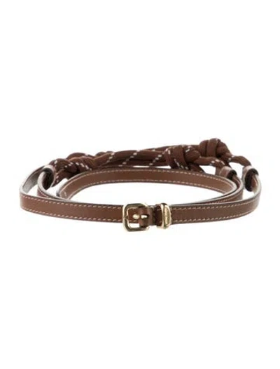 Pre-owned Miu Miu Skinny Leather Belt In Brown