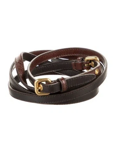 Pre-owned Miu Miu Skinny Leather Belt In Brown