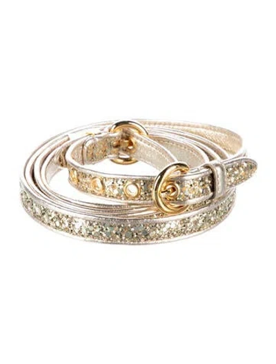 Pre-owned Miu Miu Skinny Leather Waist Belt In Gold