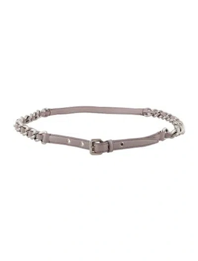 Pre-owned Miu Miu Skinny Leather Waist Belt In Purple