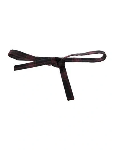 Pre-owned Miu Miu Skinny Virgin Wool Waist Belt In Burgundy