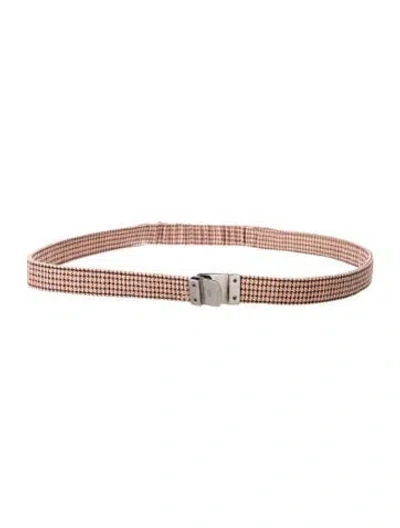 Pre-owned Miu Miu Skinny Wool Waist Belt In Neutrals