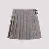 Miu Miu Embroidered Vichy Mini Skirt In Bianco Bordeaux